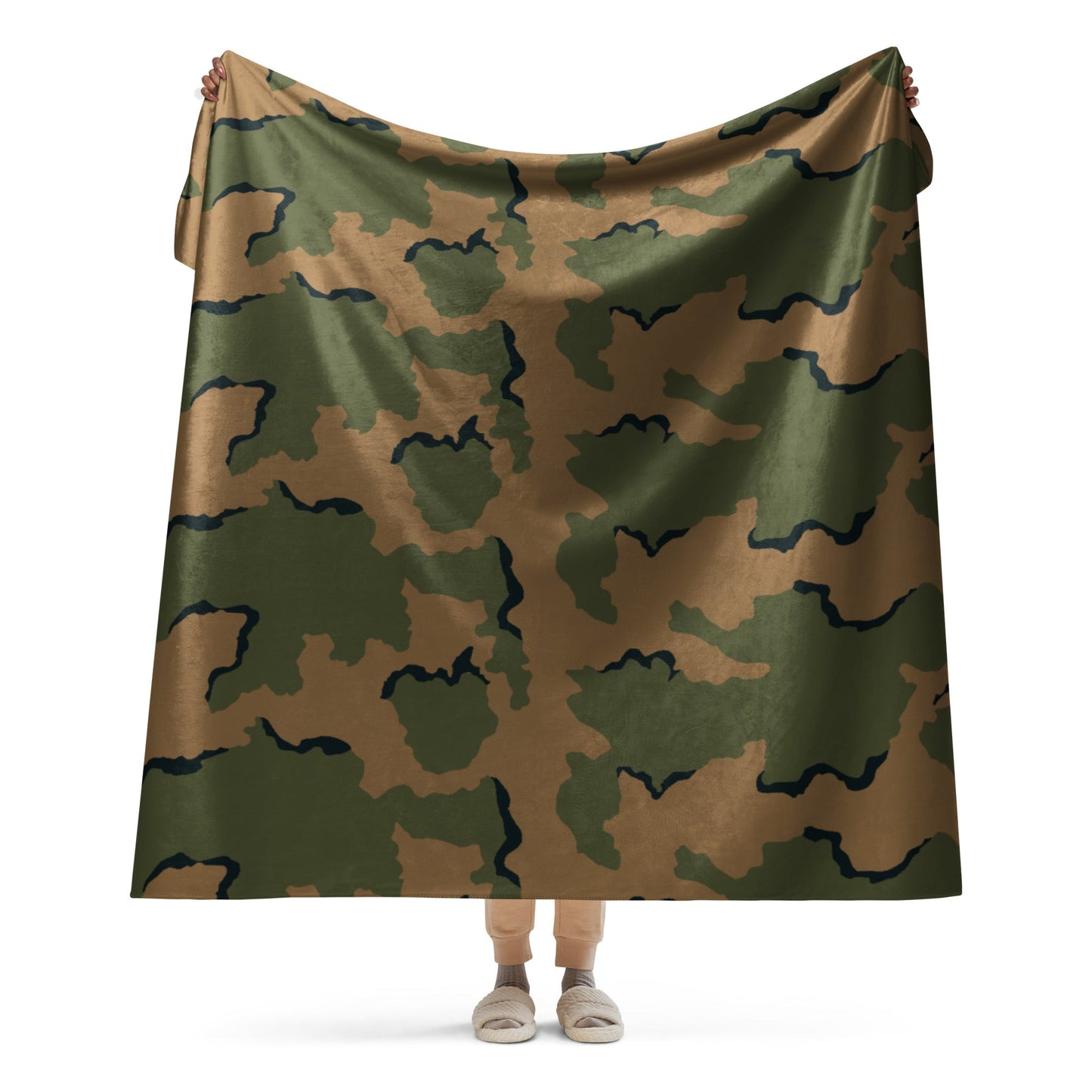 American Coffee Stain Mountain CAMO Sherpa Blanket - 60″×80″