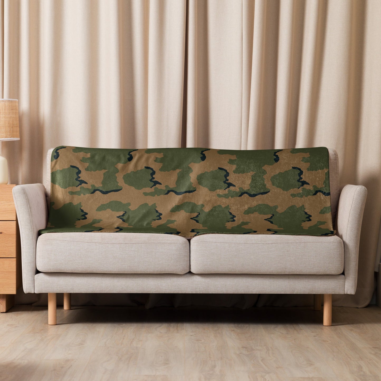 American Coffee Stain Mountain CAMO Sherpa Blanket