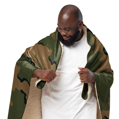 American Coffee Stain Mountain CAMO Sherpa Blanket