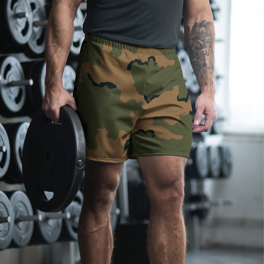 American Coffee Stain Mountain CAMO Unisex Athletic Long Shorts - 2XS