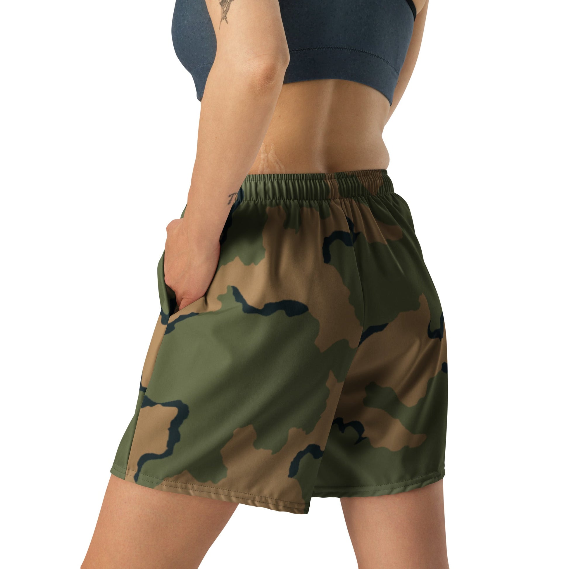 American Coffee Stain Mountain CAMO Unisex Athletic Long Shorts