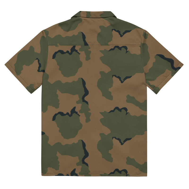 Coffee Stain Mountain CAMO Unisex Short-Sleeve Button Shirt - Button-Up