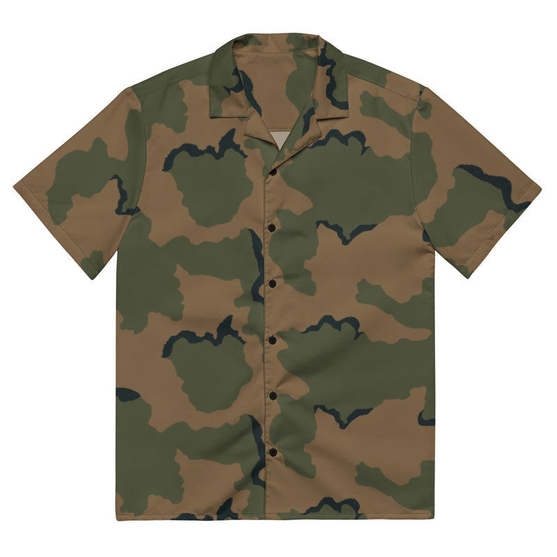 Coffee Stain Mountain CAMO Unisex Short-Sleeve Button Shirt - 2XS - Button-Up