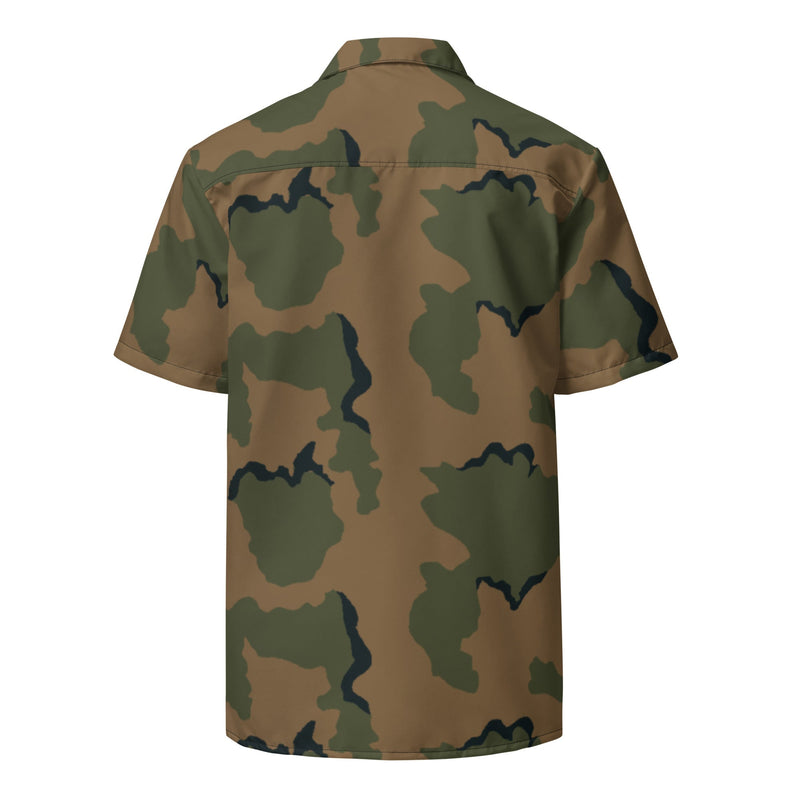 Coffee Stain Mountain CAMO Unisex Short-Sleeve Button Shirt - Button-Up