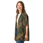 Coffee Stain Mountain CAMO Unisex Short-Sleeve Button Shirt - Button-Up