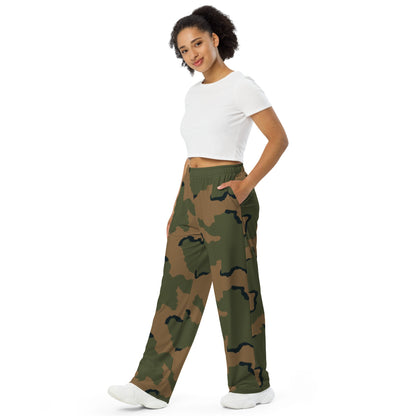 American Coffee Stain Mountain CAMO unisex wide-leg pants - Wide-leg Pants