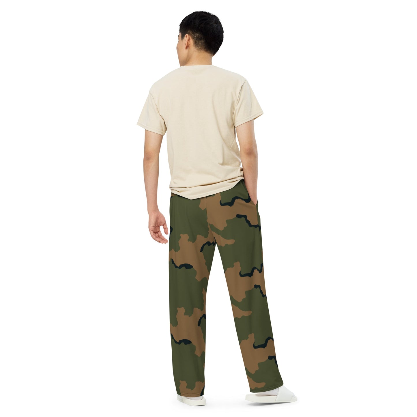 American Coffee Stain Mountain CAMO unisex wide-leg pants - Wide-leg Pants