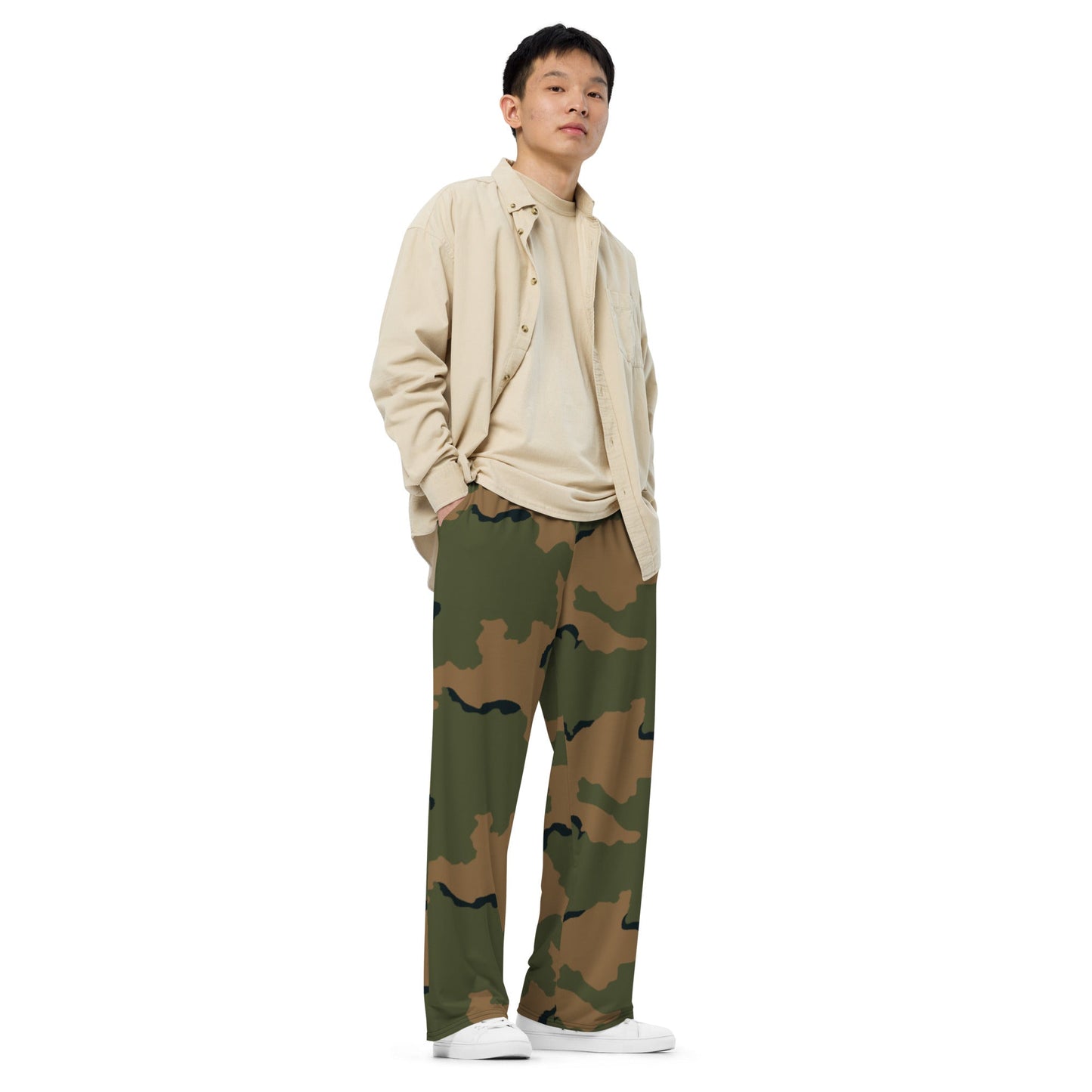 American Coffee Stain Mountain CAMO unisex wide-leg pants - Wide-leg Pants