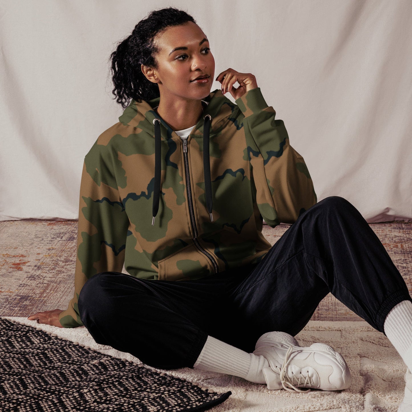 American Coffee Stain Mountain CAMO Unisex zip hoodie - Zip Hoodies