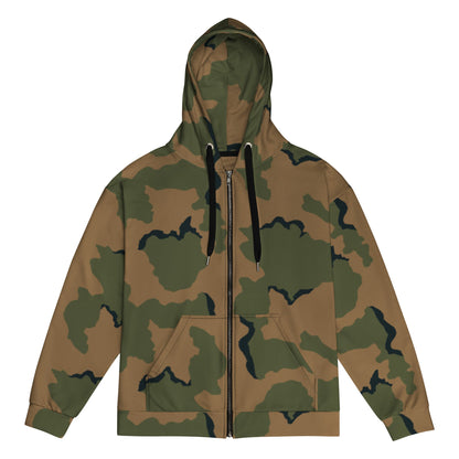 American Coffee Stain Mountain CAMO Unisex zip hoodie - 2XS - Zip Hoodies