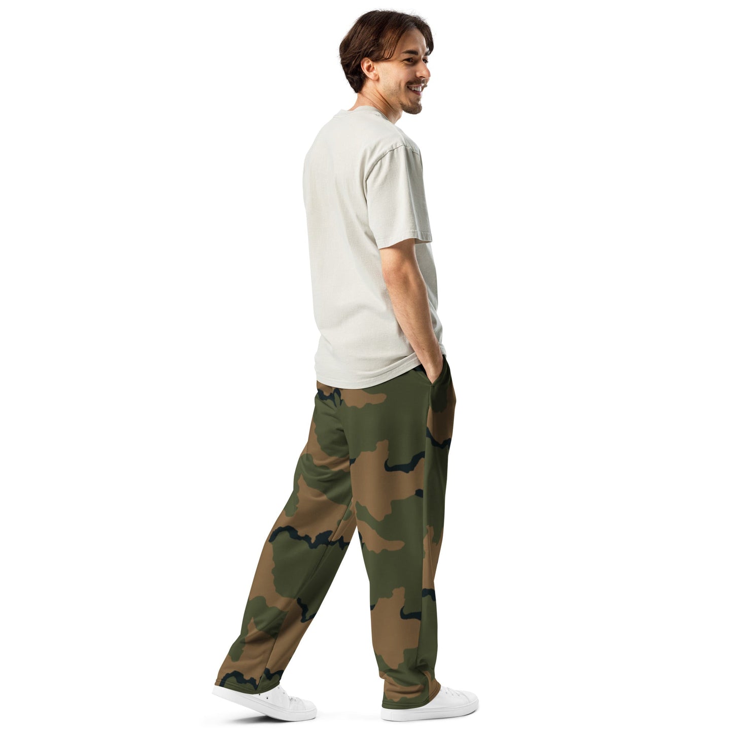 American Coffee Stain Mountain CAMO Wide-leg joggers - Joggers