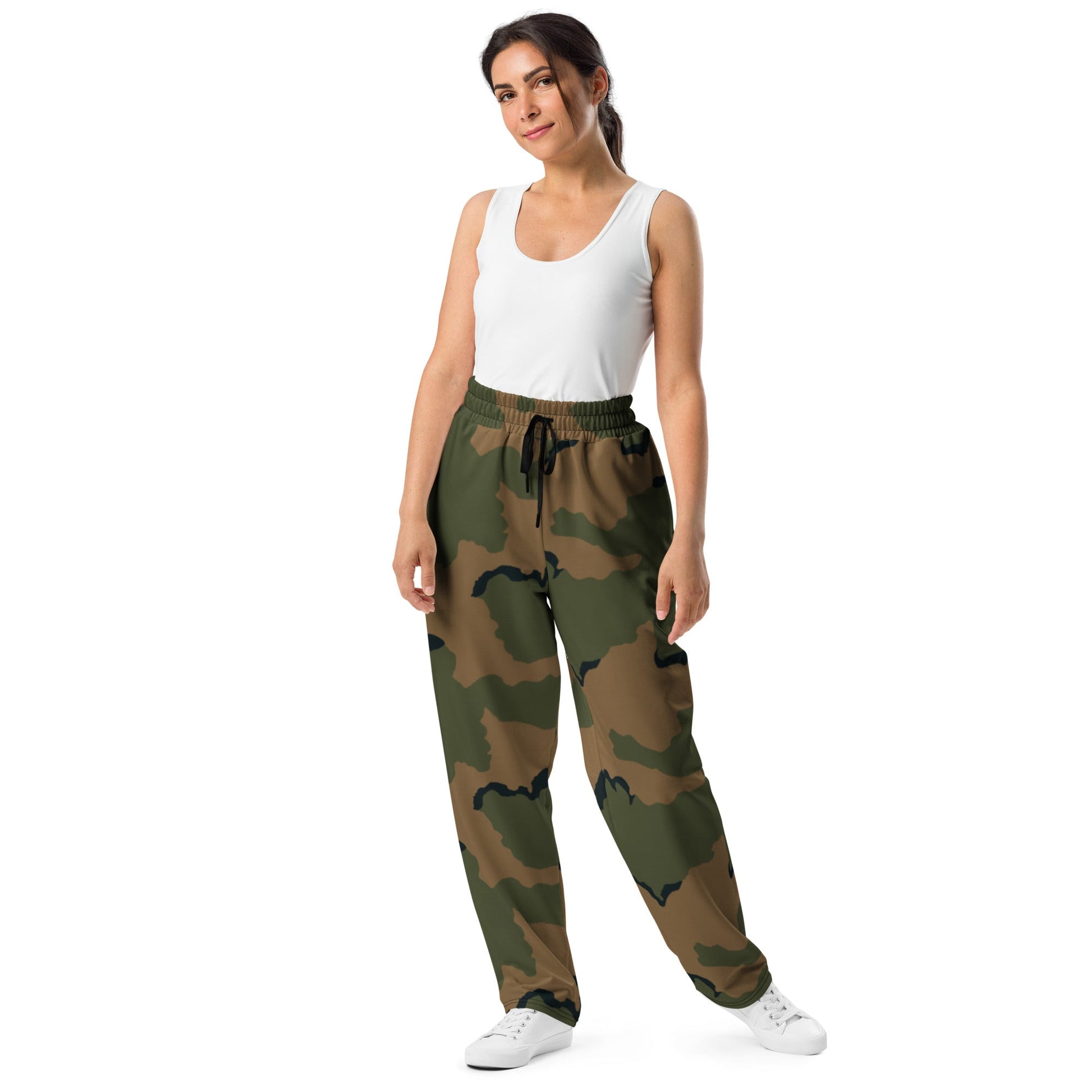American Coffee Stain Mountain CAMO Wide-leg joggers - Joggers