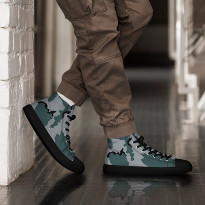 American Coffee Stain Urban CAMO Mens high top canvas shoes - 5 - High Top Canvas Shoes