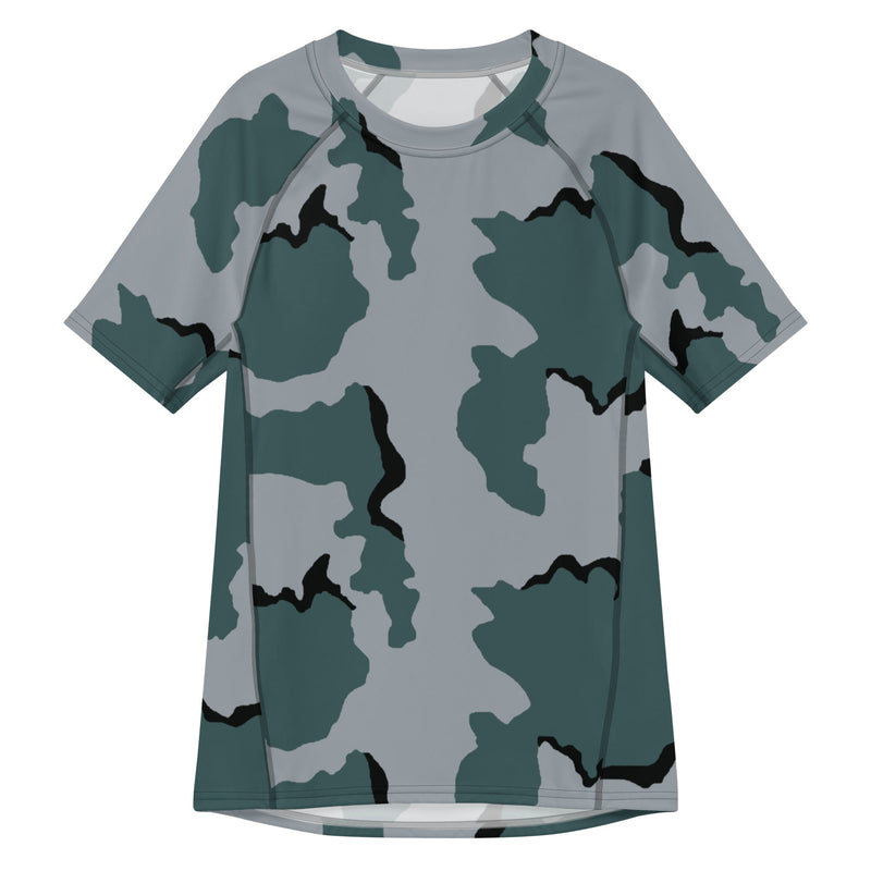 Coffee Stain Urban CAMO Mens Short-Sleeve Rash Guard - 2XS