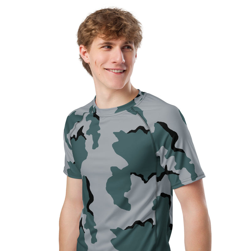 Coffee Stain Urban CAMO Mens Short-Sleeve Rash Guard