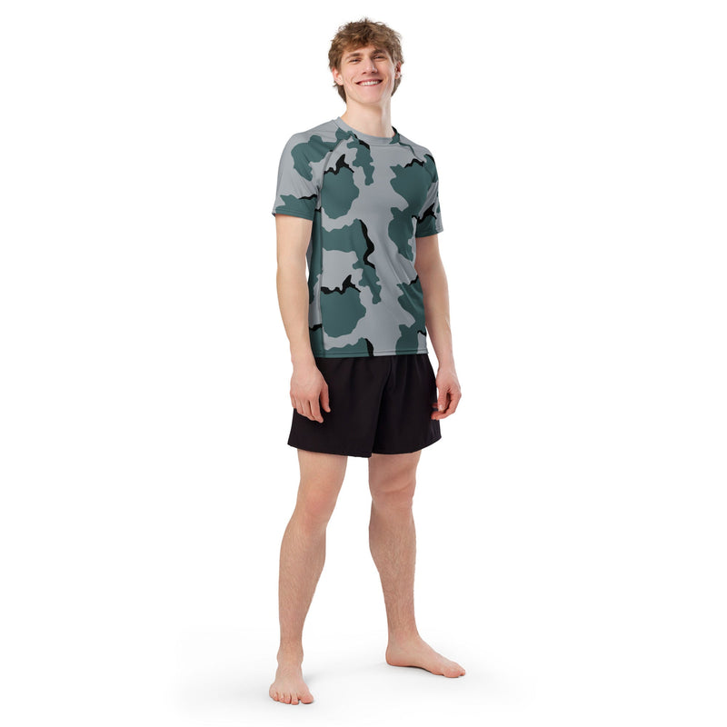 Coffee Stain Urban CAMO Mens Short-Sleeve Rash Guard