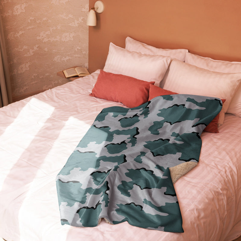 Coffee Stain Urban CAMO Sherpa Blanket