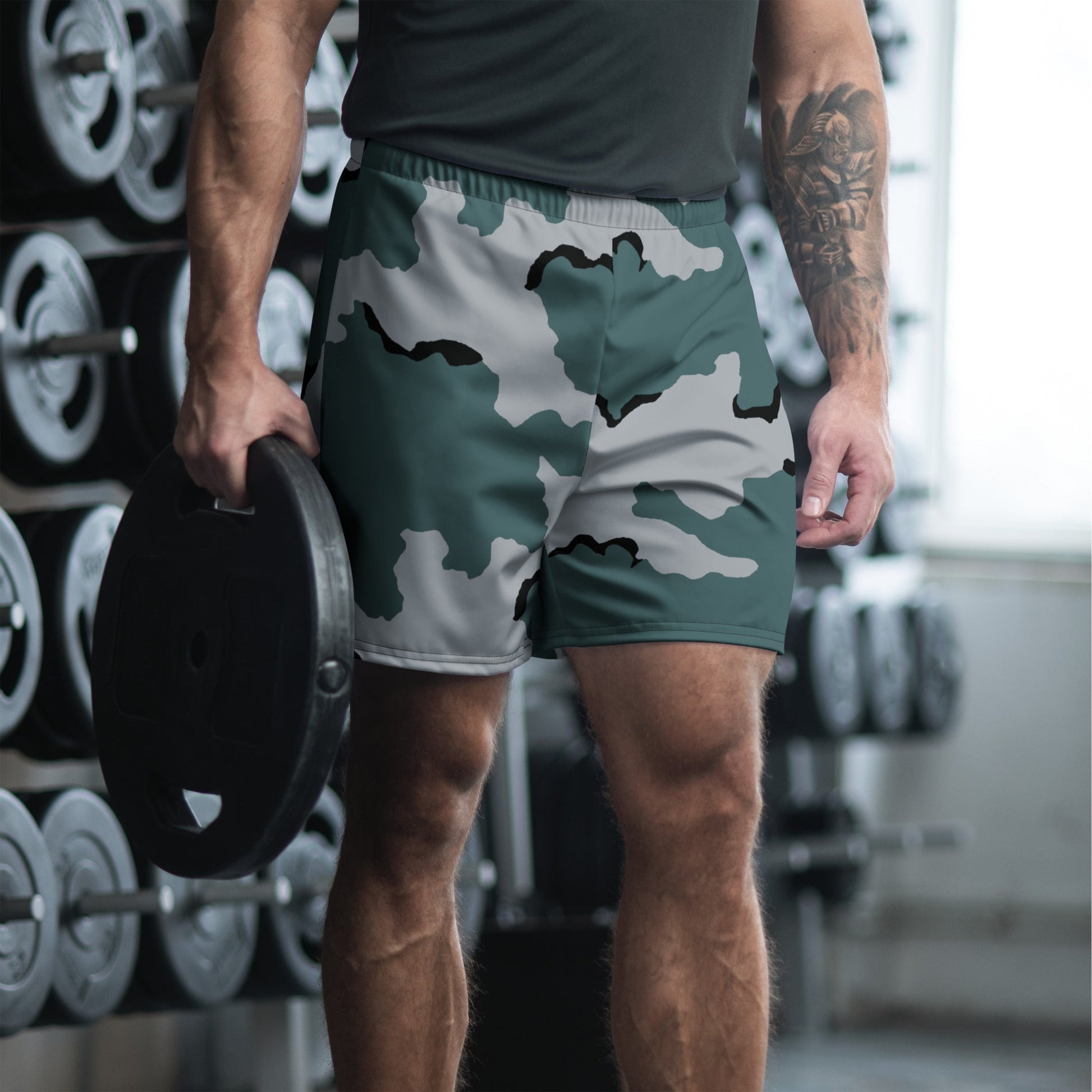 American Coffee Stain Urban CAMO Unisex Athletic Long Shorts - 2XS