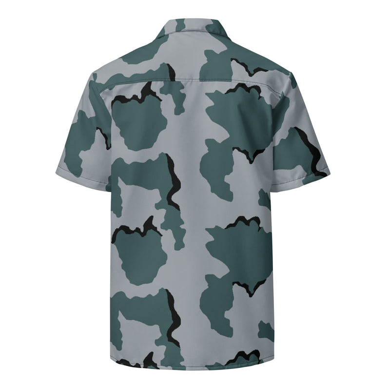 Coffee Stain Urban CAMO Unisex Short-Sleeve Button Shirt - Button-Up