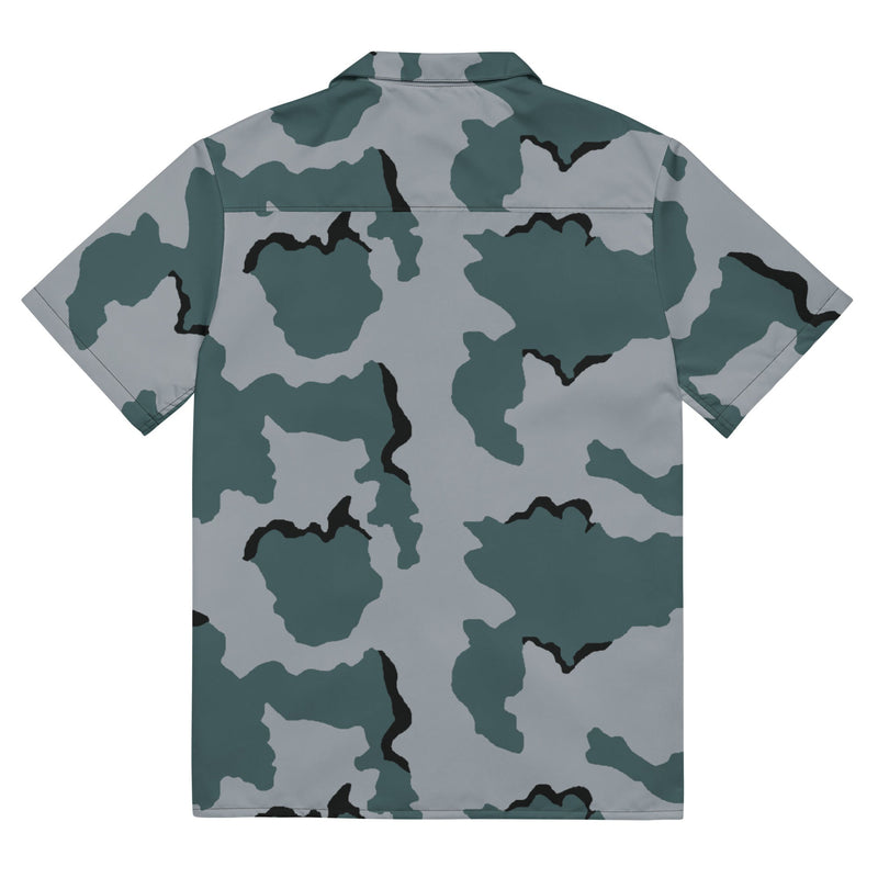 Coffee Stain Urban CAMO Unisex Short-Sleeve Button Shirt - Button-Up