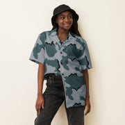 Coffee Stain Urban CAMO Unisex Short-Sleeve Button Shirt - Button-Up