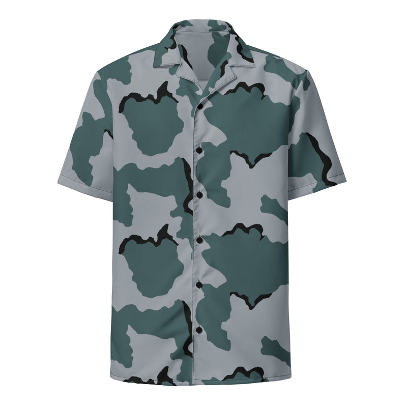 Coffee Stain Urban CAMO Unisex Short-Sleeve Button Shirt - Button-Up