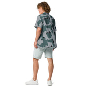 Coffee Stain Urban CAMO Unisex Short-Sleeve Button Shirt - Button-Up
