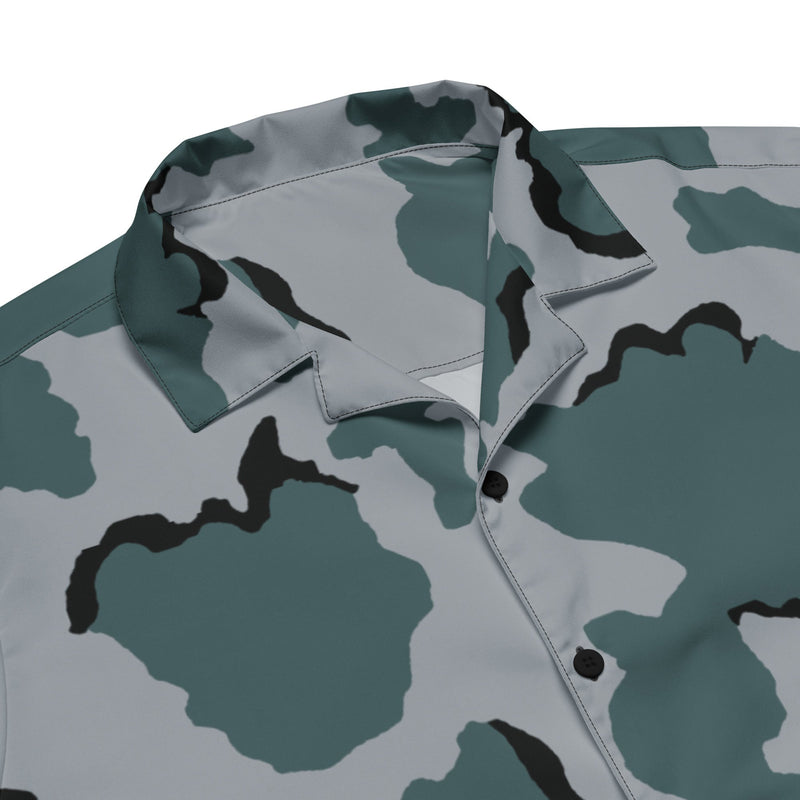 Coffee Stain Urban CAMO Unisex Short-Sleeve Button Shirt - Button-Up