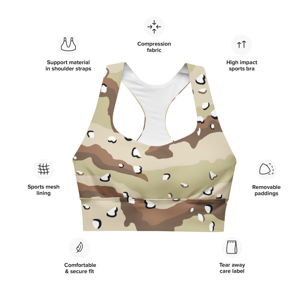 American Desert Battle Dress Uniform (DBDU) CAMO Longline sports bra - Womens Sports Bra