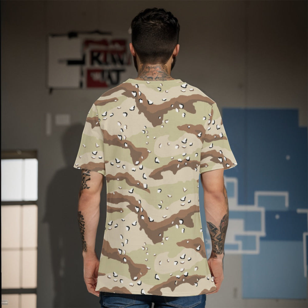 American Desert Battle Dress Uniform (DBDU) CAMO Men’s 100% Cotton T-Shirt - Mens