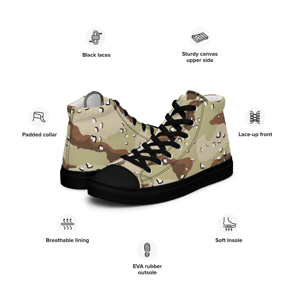 American Desert Battle Dress Uniform (DBDU) CAMO Men’s high top canvas shoes - Mens High Top Canvas Shoes