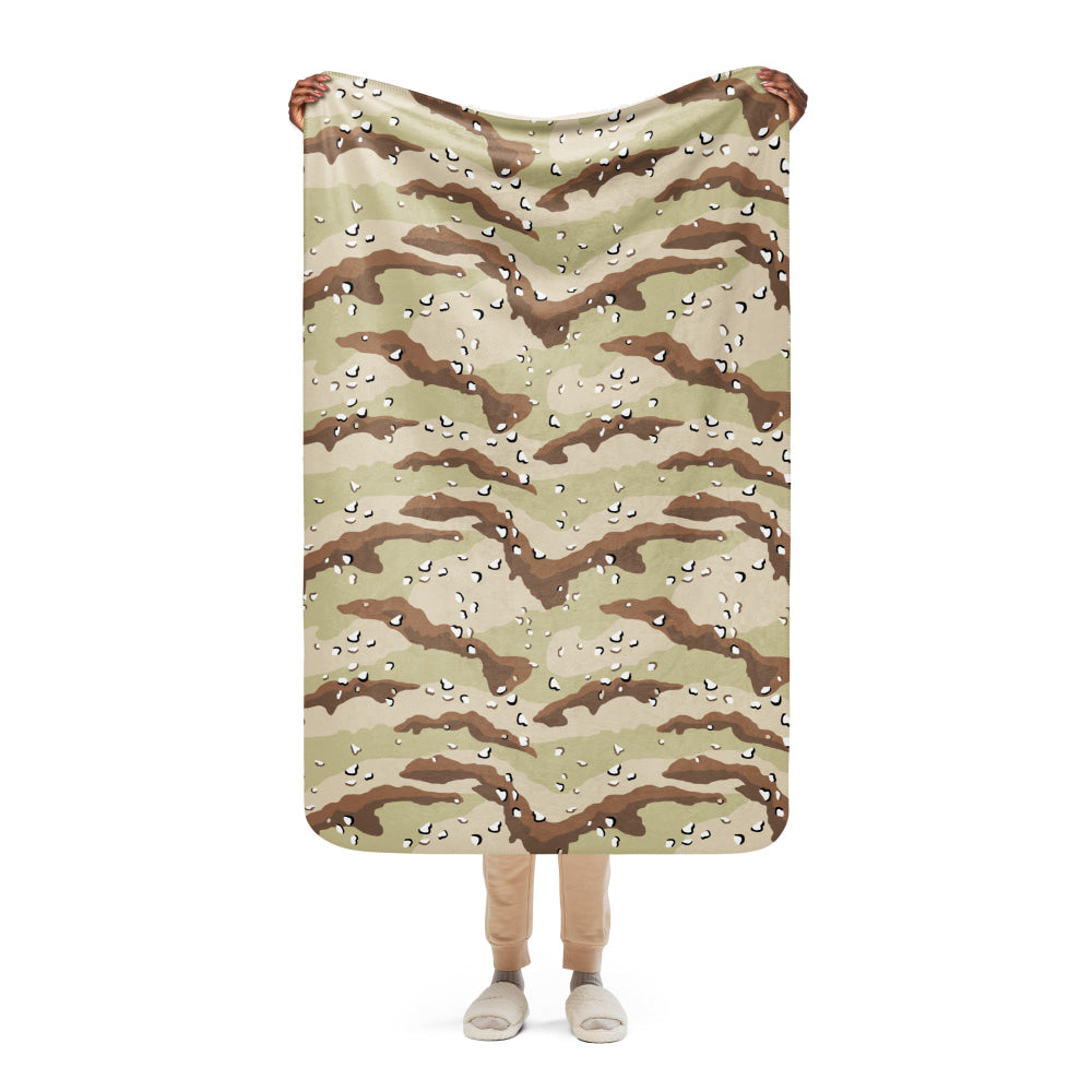 American Desert Battle Dress Uniform (DBDU) CAMO Sherpa blanket - 37″×57″ - Blanket