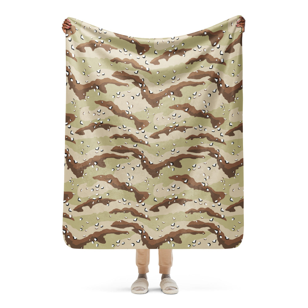 American Desert Battle Dress Uniform (DBDU) CAMO Sherpa blanket - 50″×60″ - Blanket