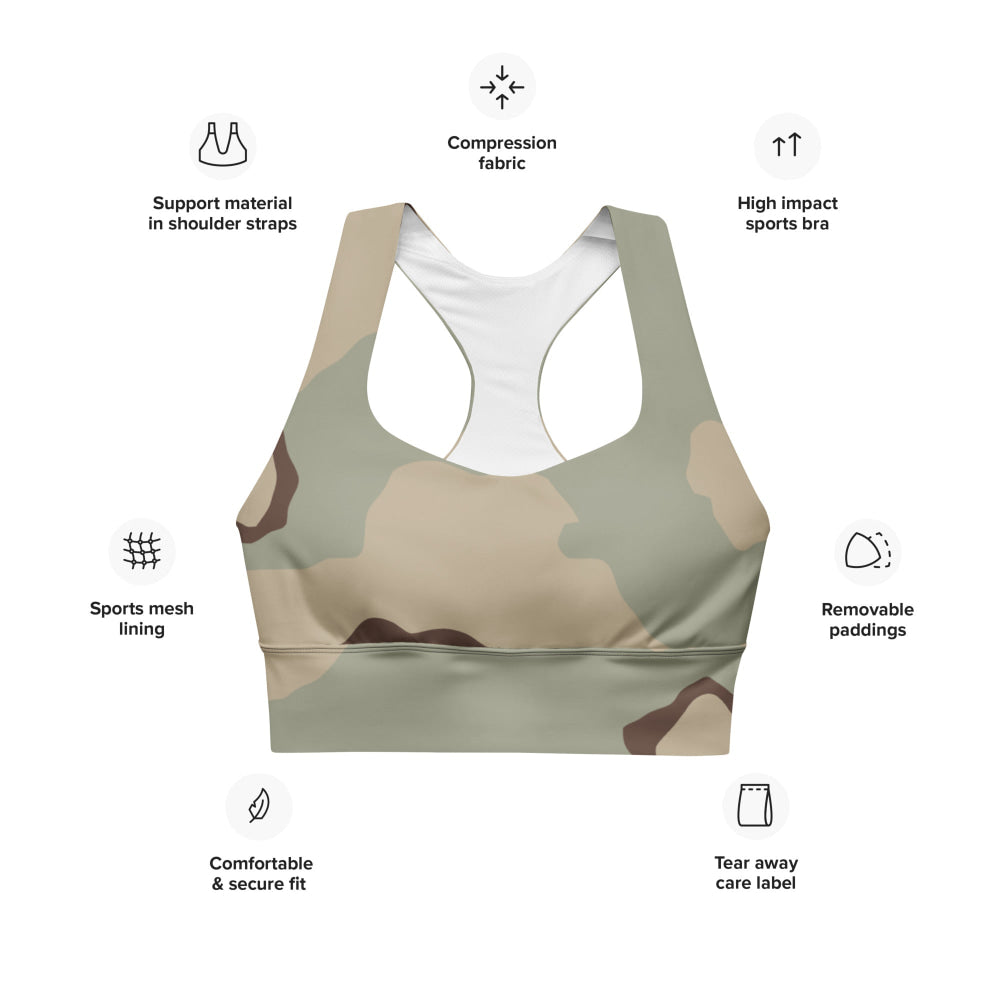 American Desert Combat Uniform (DCU) CAMO Longline sports bra - Womens Sports Bra