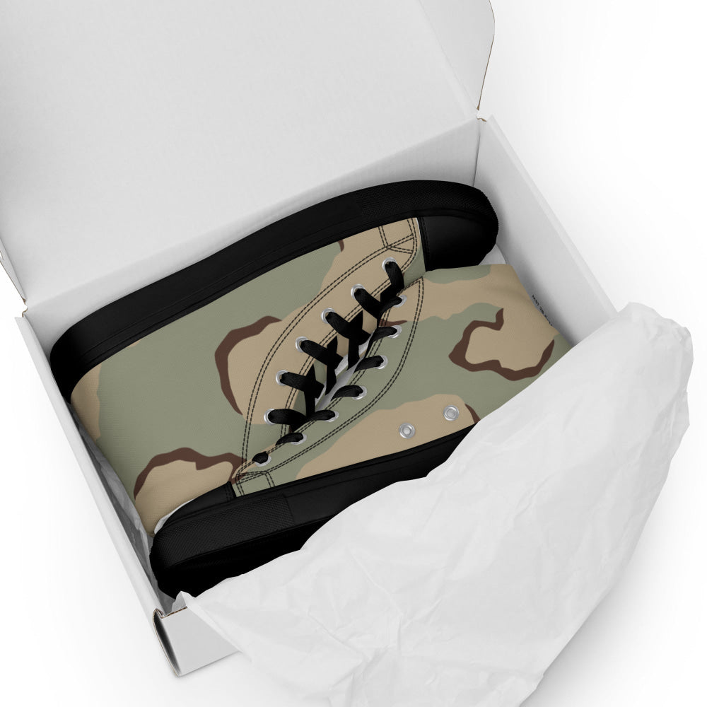 American Desert Combat Uniform (DCU) CAMO Men’s high top canvas shoes - Mens High Top Canvas Shoes