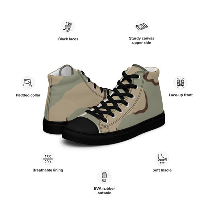 American Desert Combat Uniform (DCU) CAMO Men’s high top canvas shoes - Mens High Top Canvas Shoes