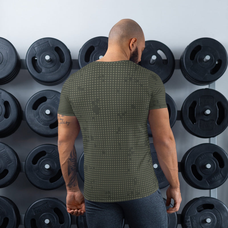 Desert Night Grid CAMO Mens Athletic T-Shirt