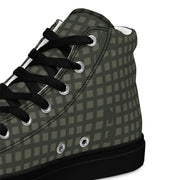 Desert Night Grid CAMO Mens High-Top Canvas Shoes