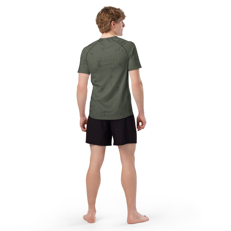 Desert Night Grid CAMO Mens Short-Sleeve Rash Guard