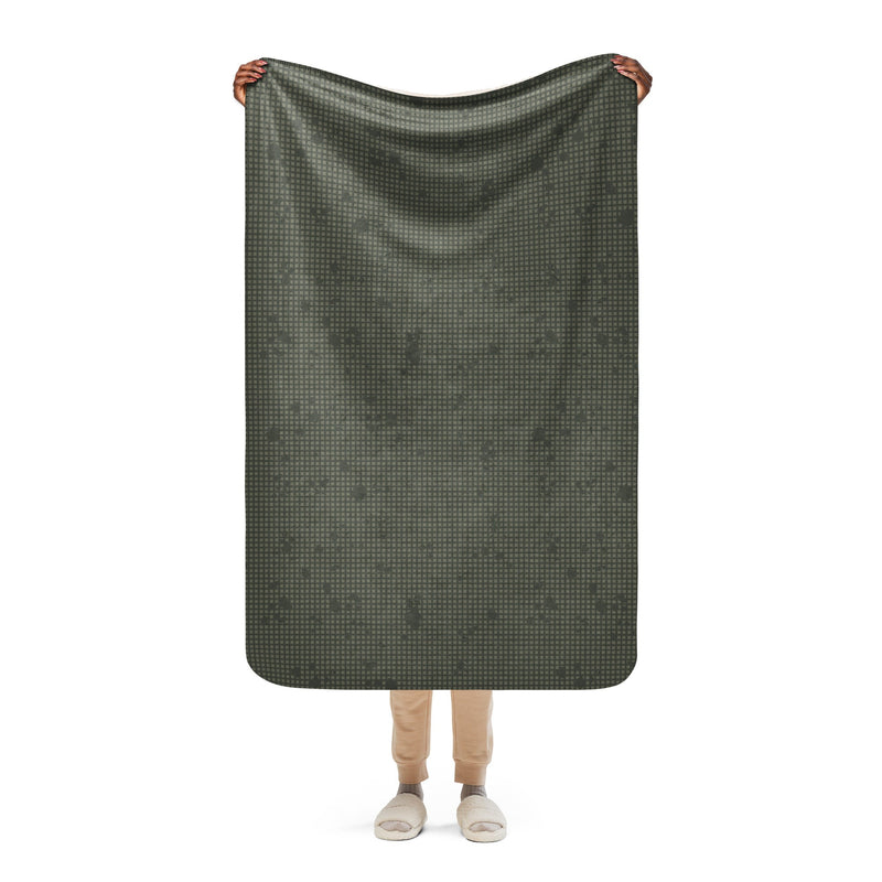 Desert Night Grid CAMO Sherpa Blanket - 37″×57″