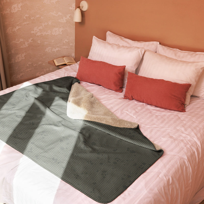 Desert Night Grid CAMO Sherpa Blanket