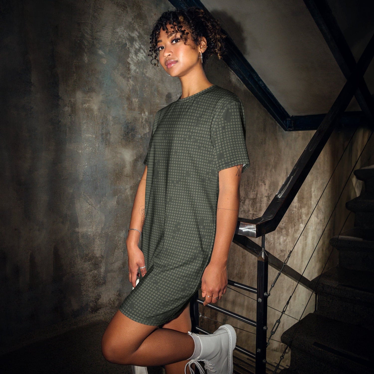 American Desert Night Camouflage Pattern (DNCP) CAMO T-shirt dress - 2XS - T-Shirt Dresses