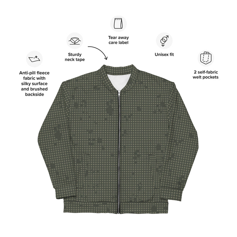 Desert Night Grid CAMO Unisex Bomber Jacket