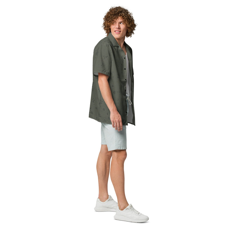 Desert Night Grid CAMO Unisex Short-Sleeve Button Shirt