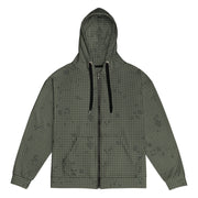 Desert Night Grid CAMO Unisex Zip Hoodie - 2XS