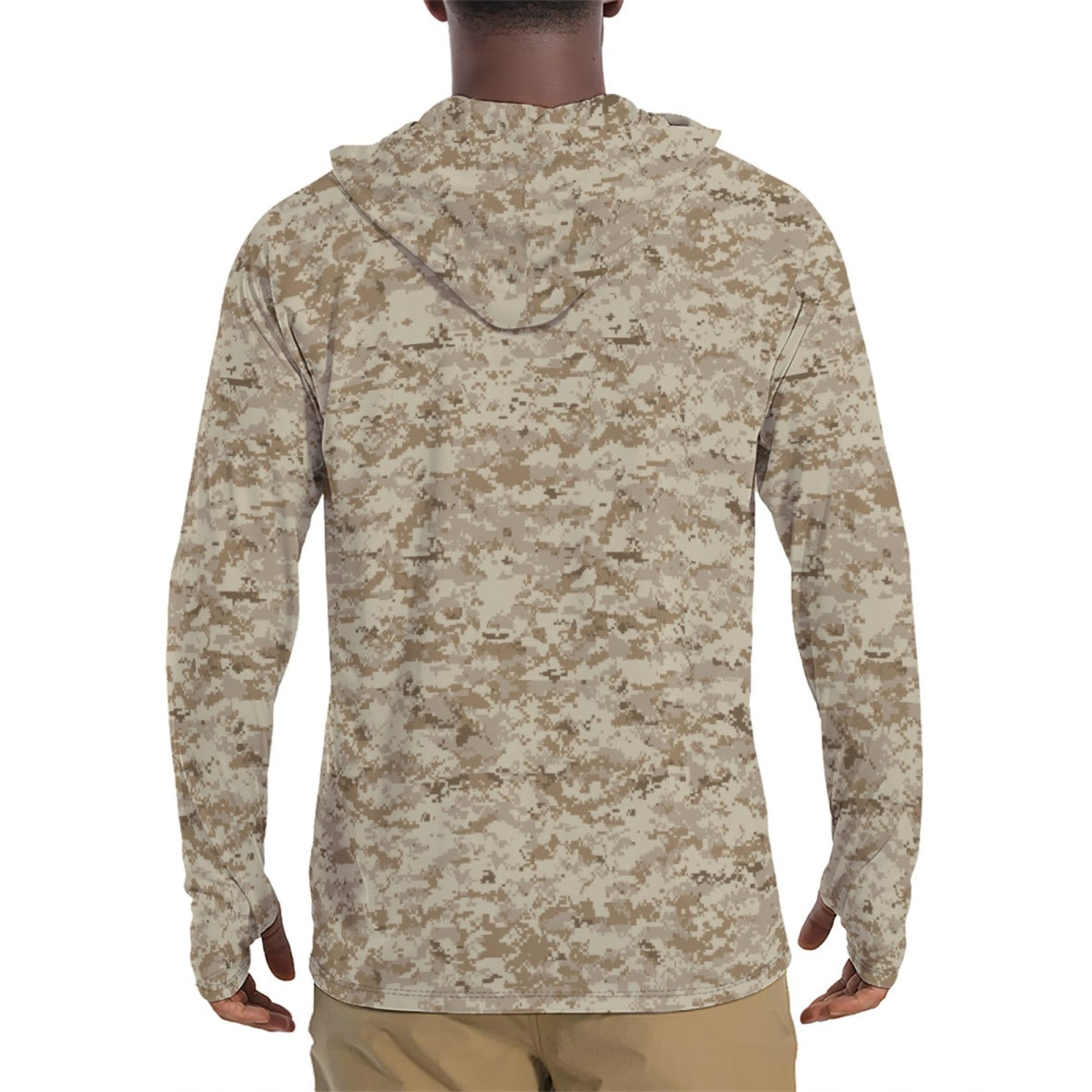 American Digital AOR-1 CAMO Mens Sunscreen Sports Hoodie With Thumb Holes - S / White