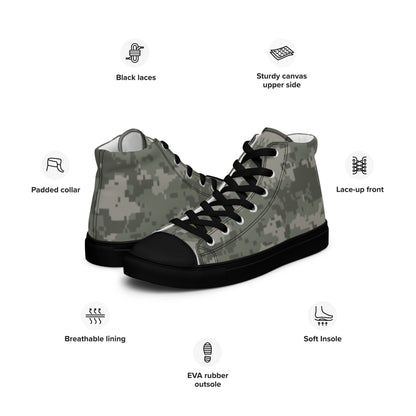 American Digital Army Combat Uniform (ACU) CAMO Mens high top canvas shoes - High Top Canvas Shoes