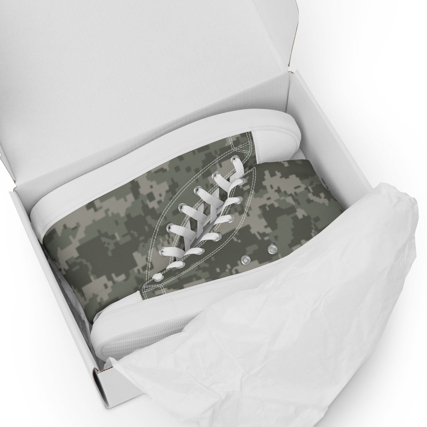 American Digital Army Combat Uniform (ACU) CAMO Mens high top canvas shoes - High Top Canvas Shoes