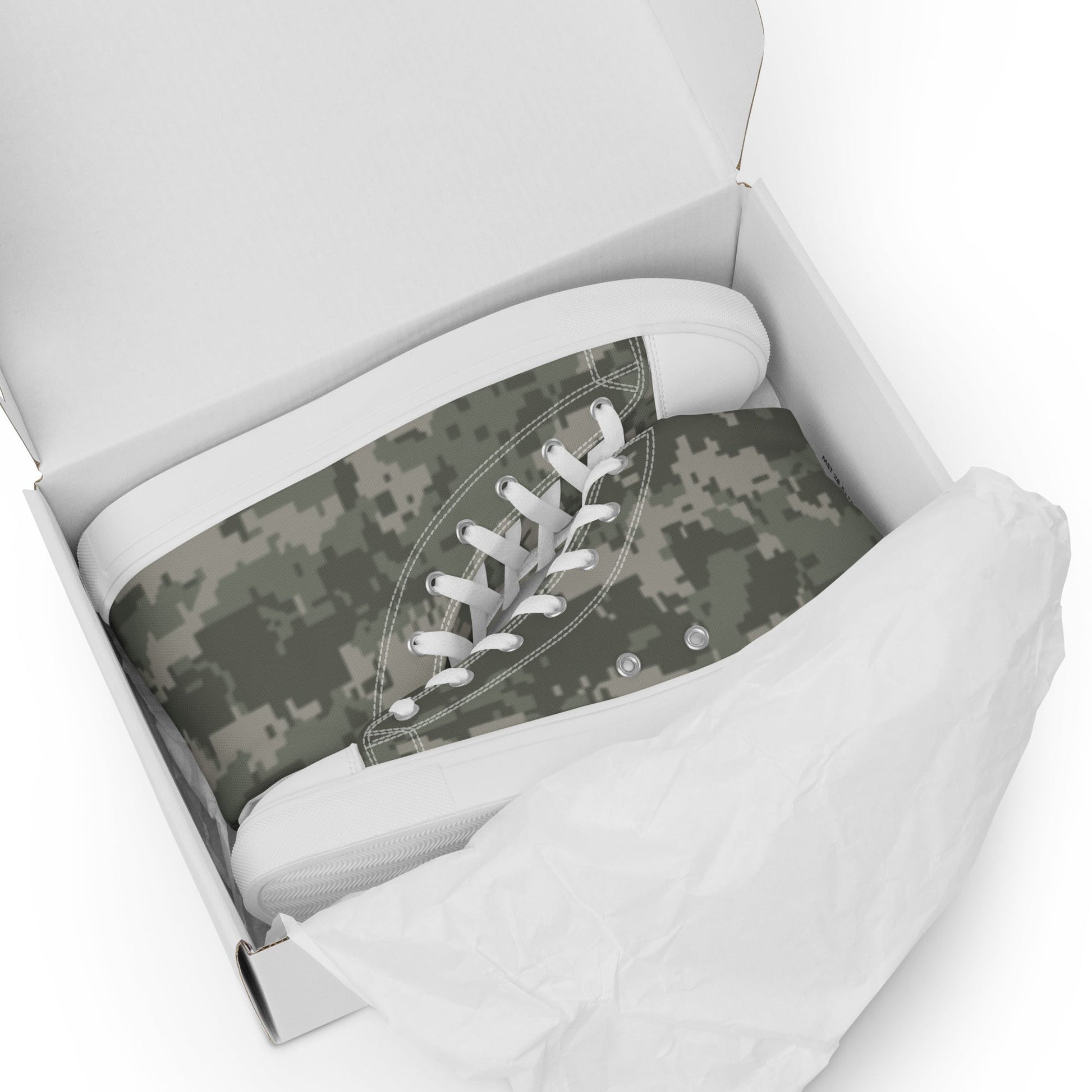 American Digital Army Combat Uniform (ACU) CAMO Mens high top canvas shoes - High Top Canvas Shoes