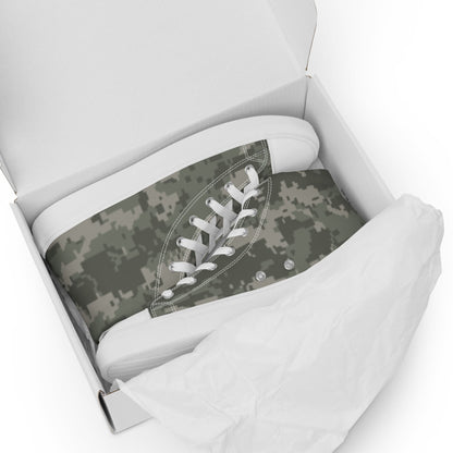 American Digital Army Combat Uniform (ACU) CAMO Mens high top canvas shoes - High Top Canvas Shoes